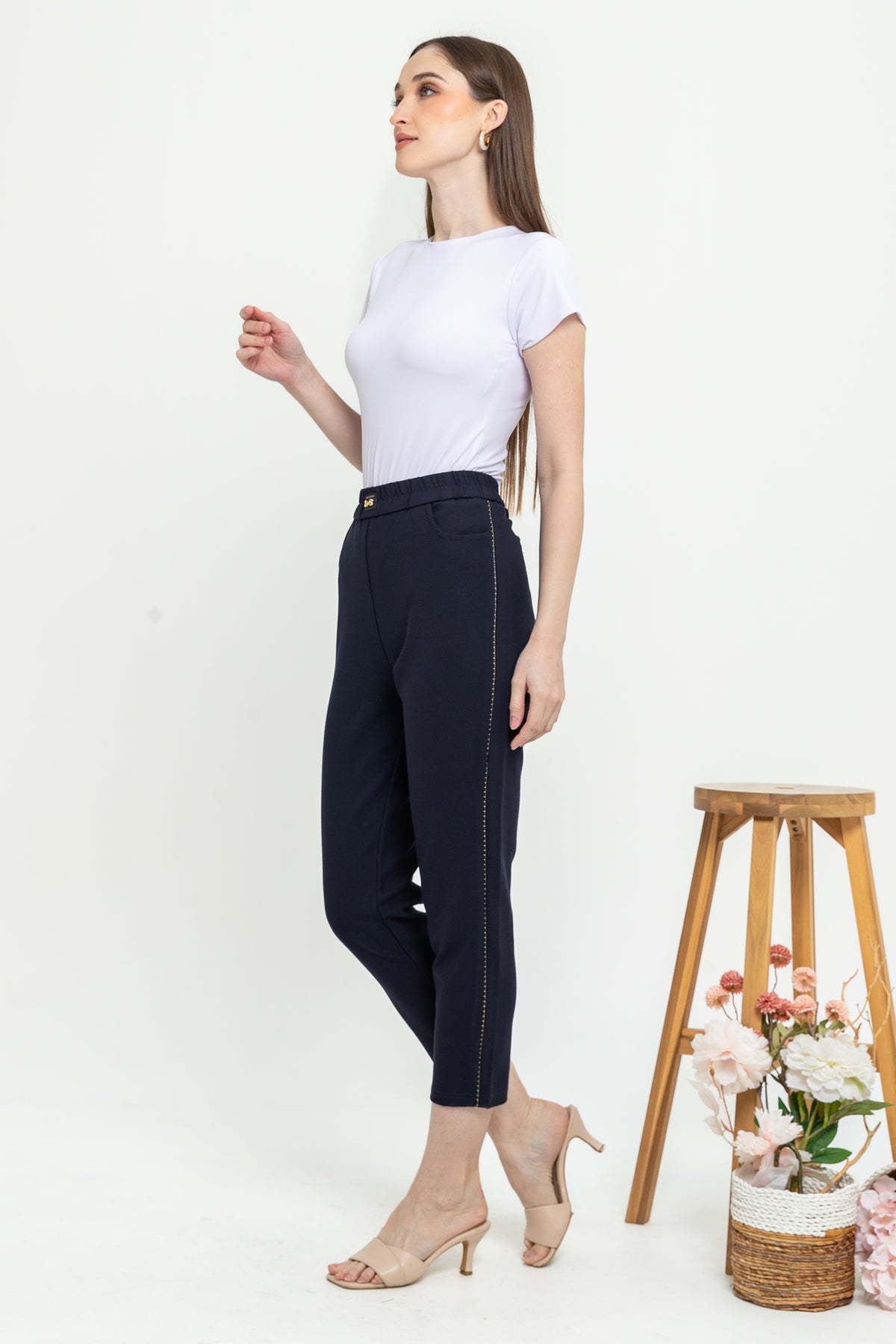 Combed Cotton Cropped Pants 9129