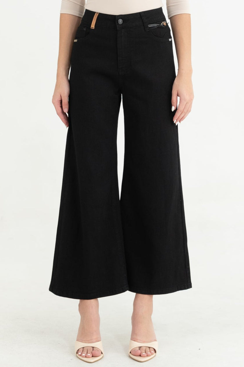 Wide Leg Black Jeans c219