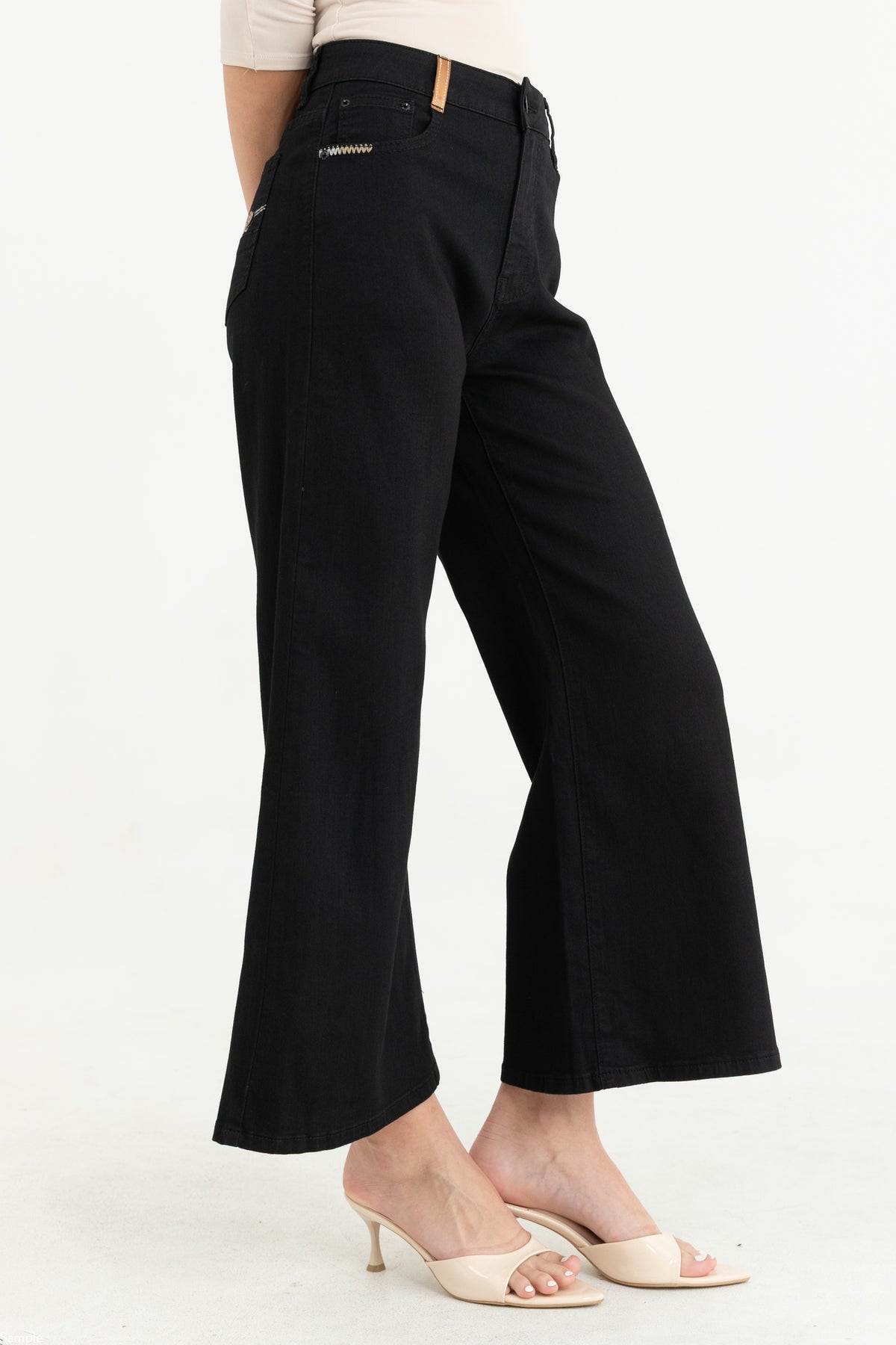 Wide Leg Black Jeans c219