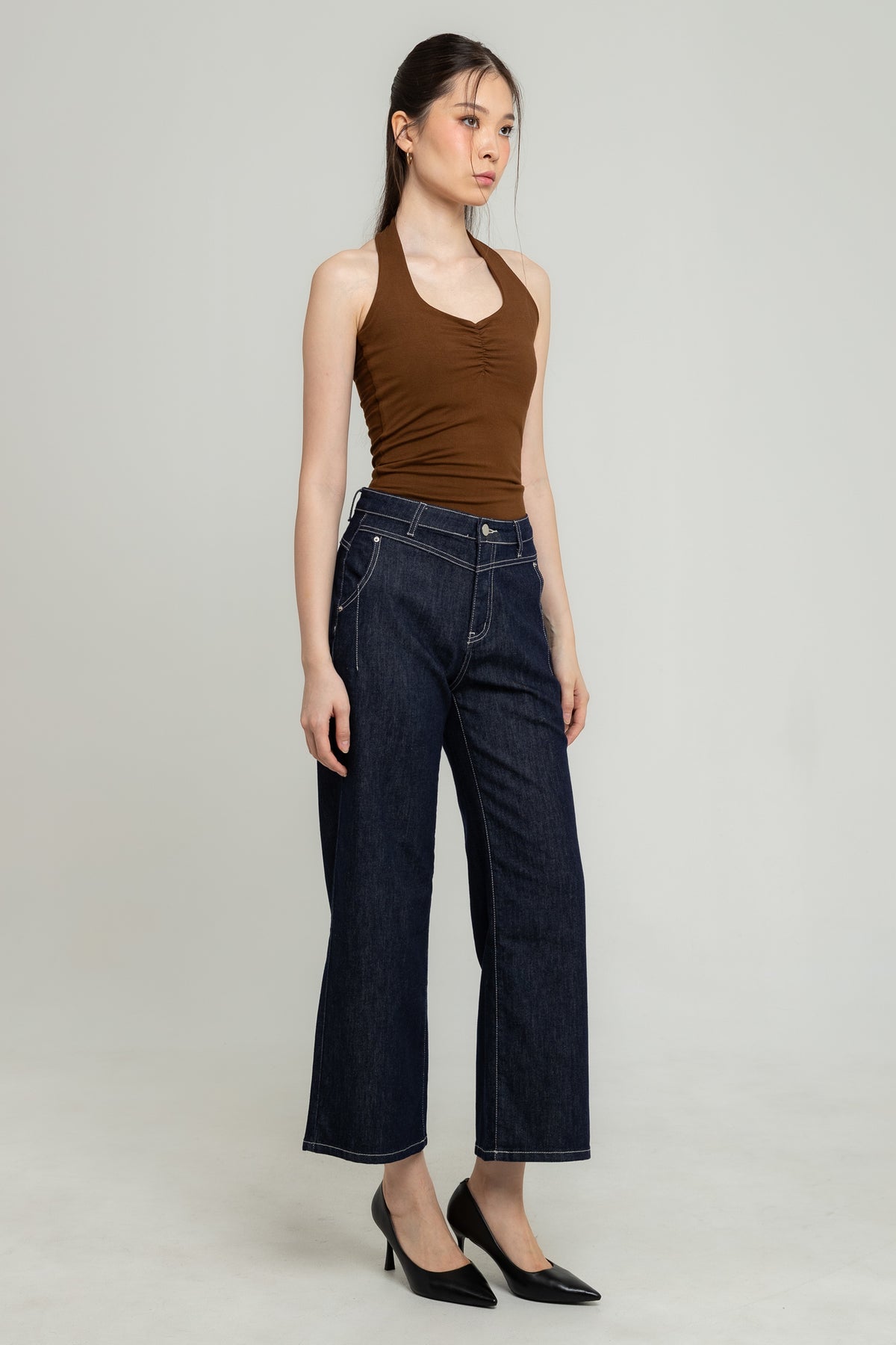Wide Leg Dark Blue Jeans c185