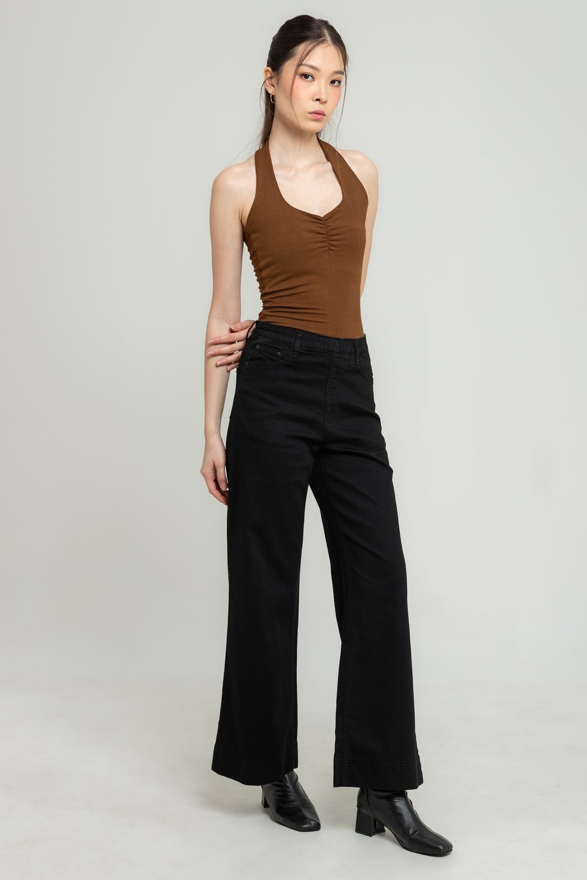 Wide Leg Black Jeans s483