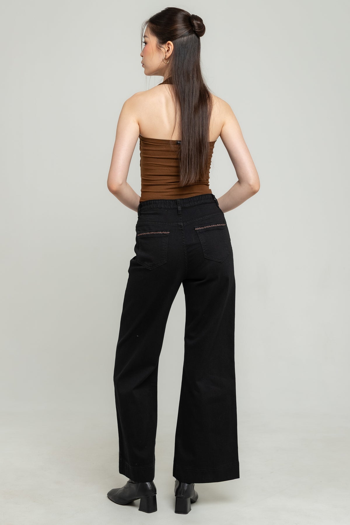 Wide Leg Black Jeans s483