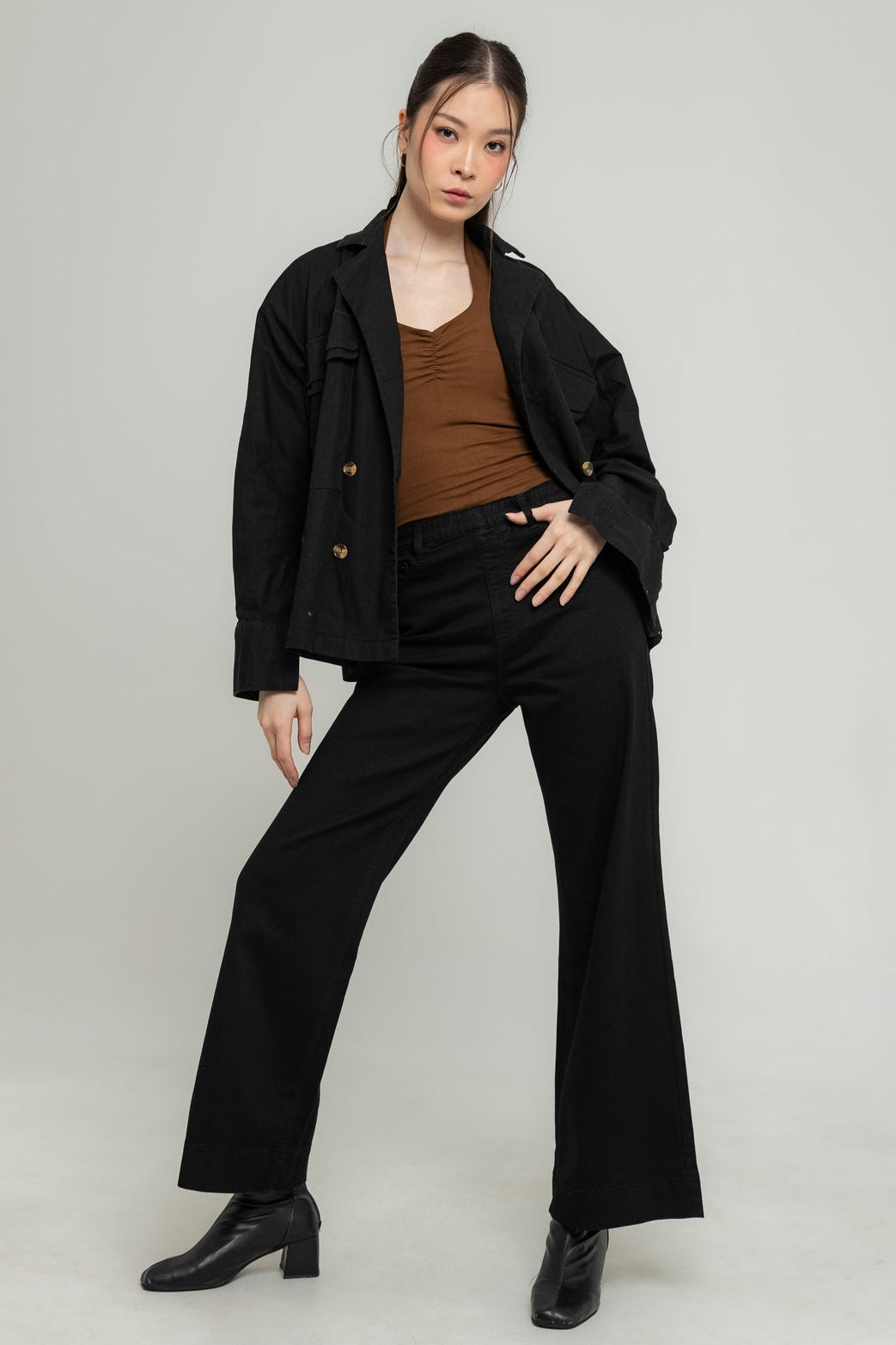 Wide Leg Black Jeans s483