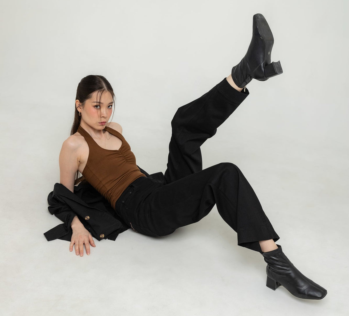 Wide Leg Black Jeans s483