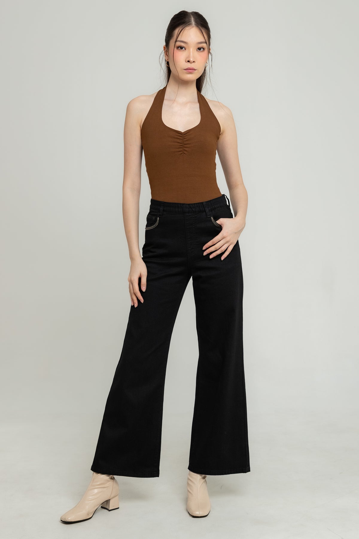 Wide Leg Black Jeans s482