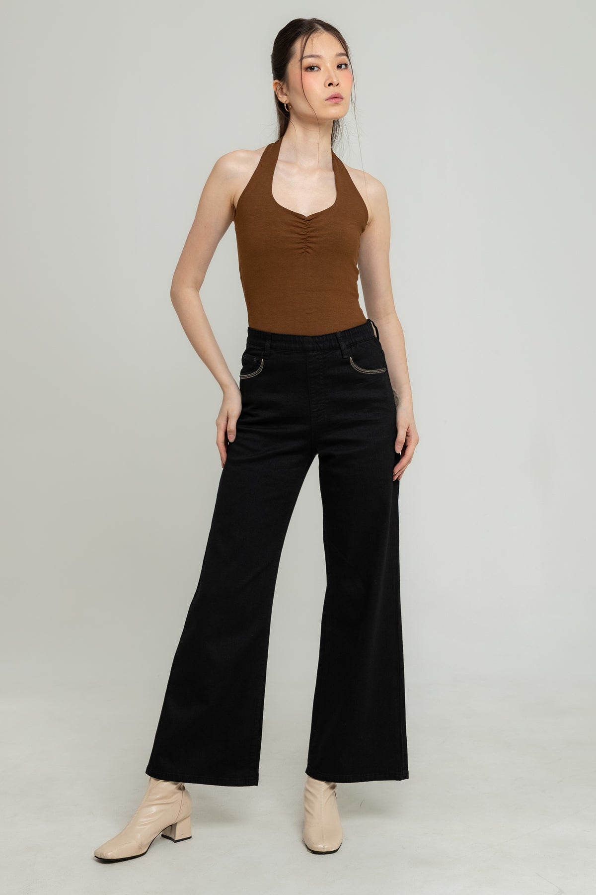 Wide Leg Black Jeans s482