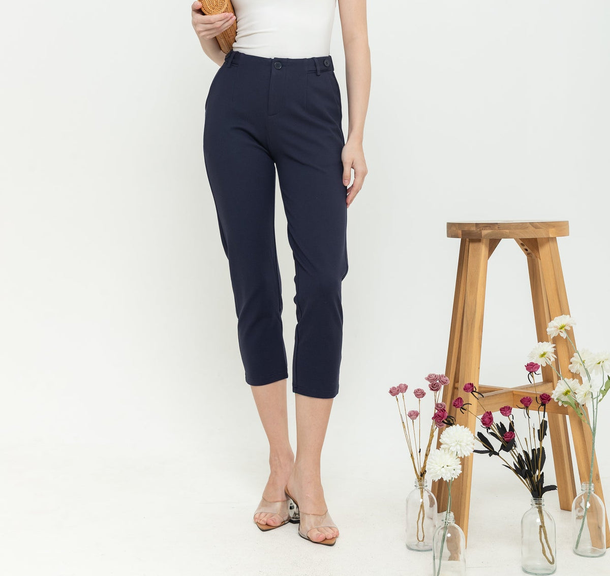 Combed Cotton Cropped Pants n512