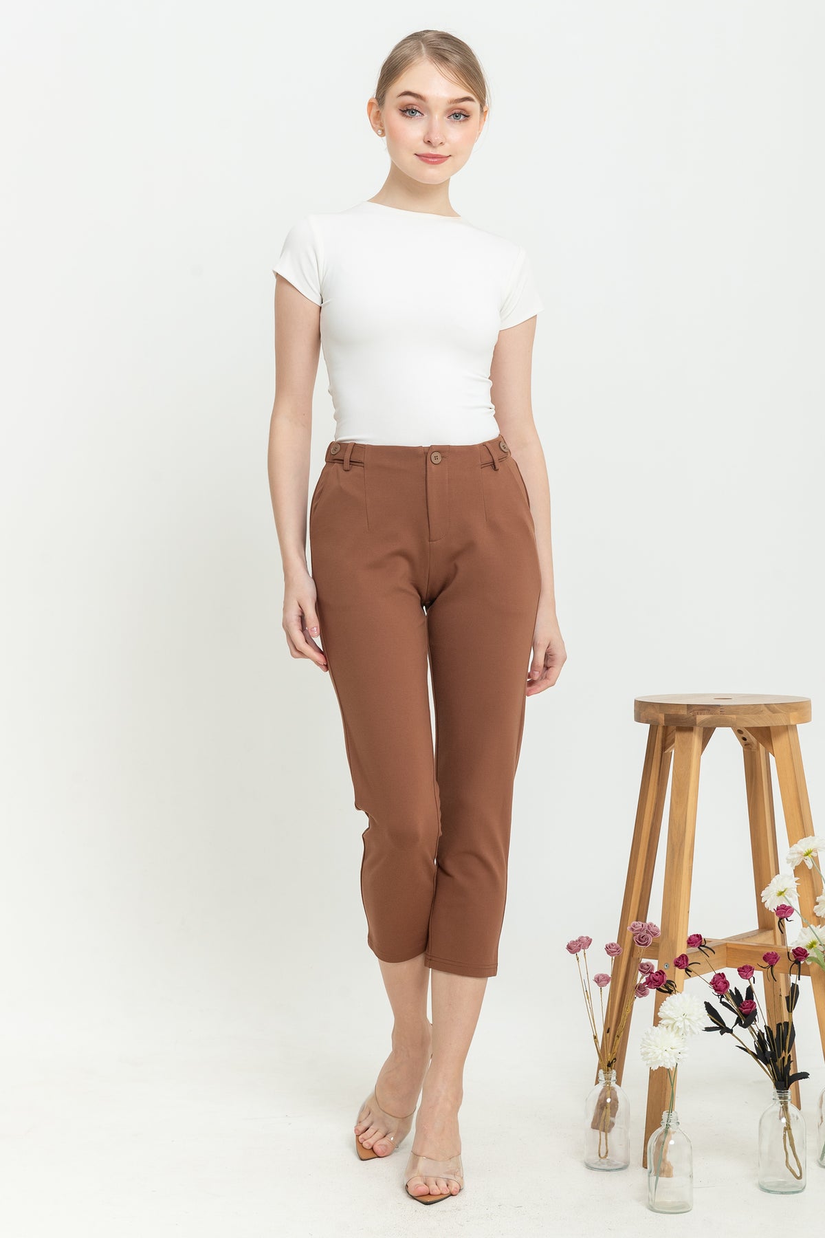 Combed Cotton Cropped Pants n512