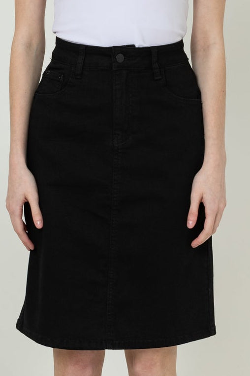 Skirt Black Jeans s413