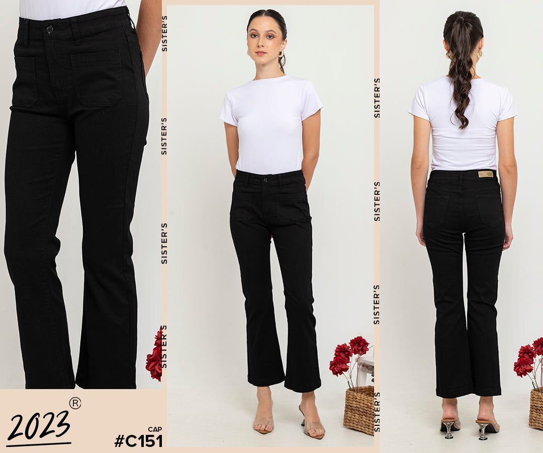 Flare Black Jeans c151