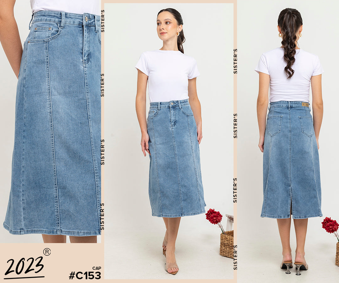 Skirt Light Blue Jeans c153