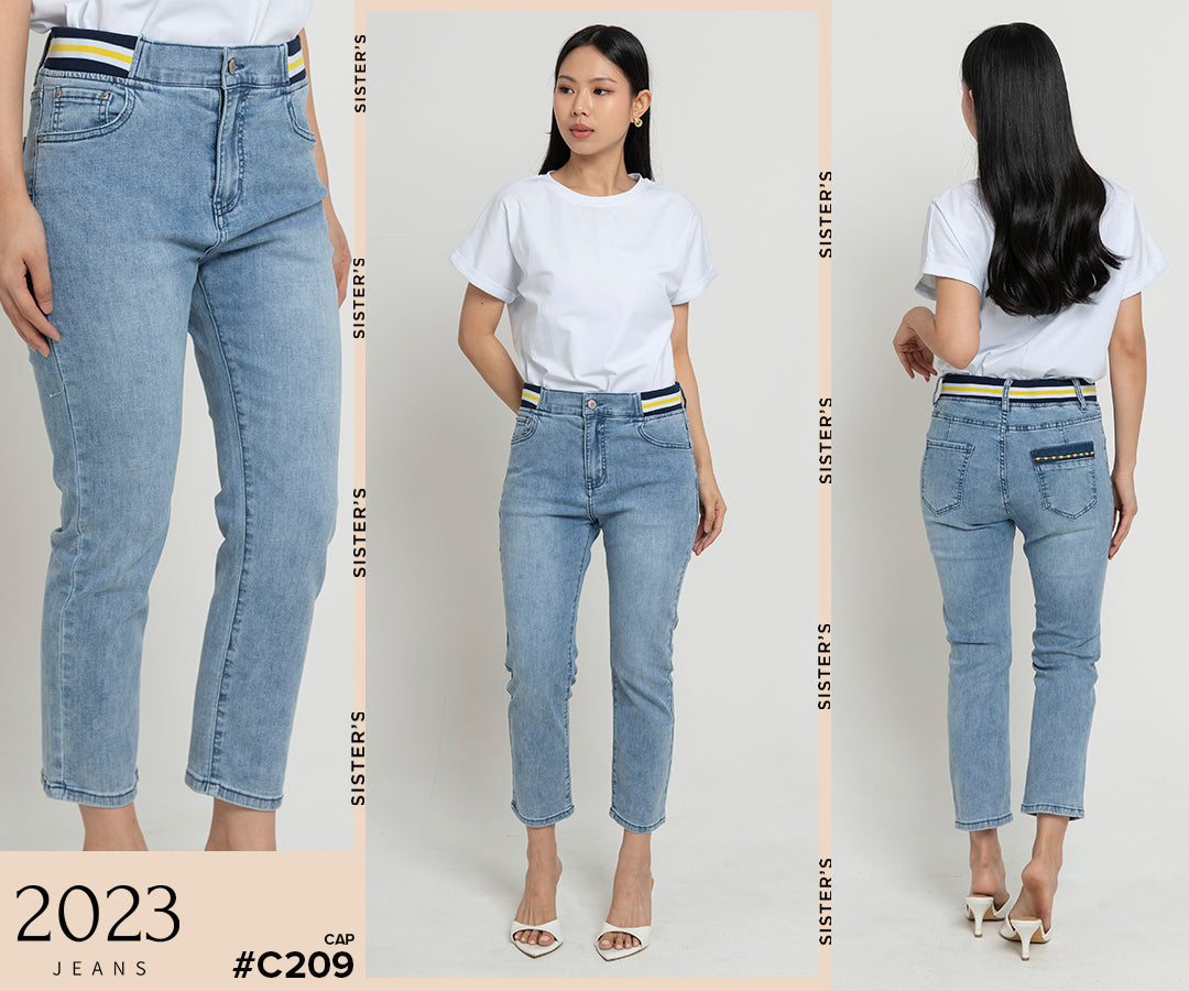 Cropped Light Blue Jeans c209