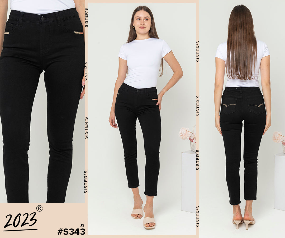 Slim Black Jeans s343