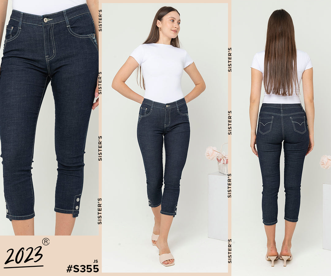 Cropped Dark Blue Jeans s355