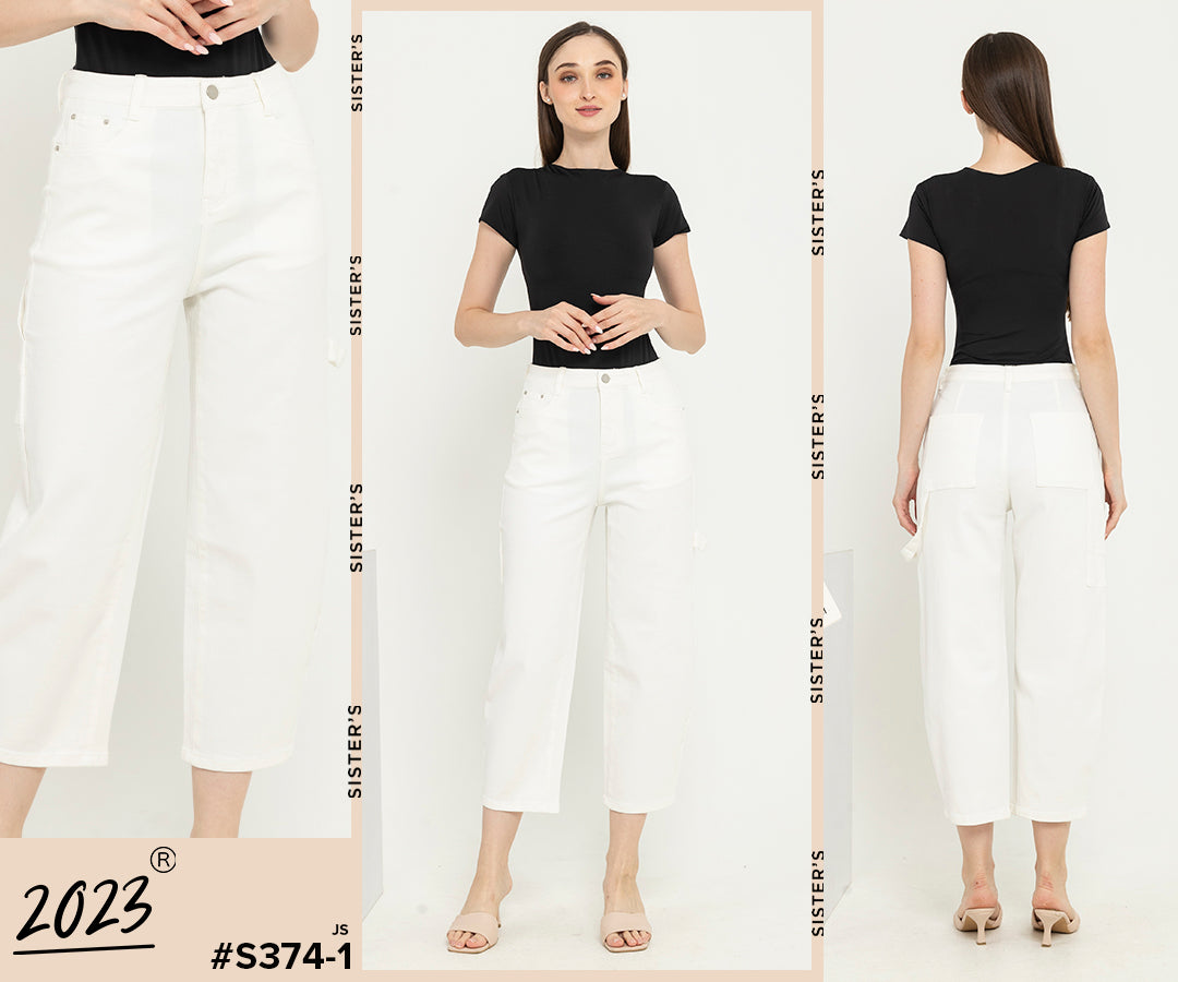 Barrel White Jeans s374-1