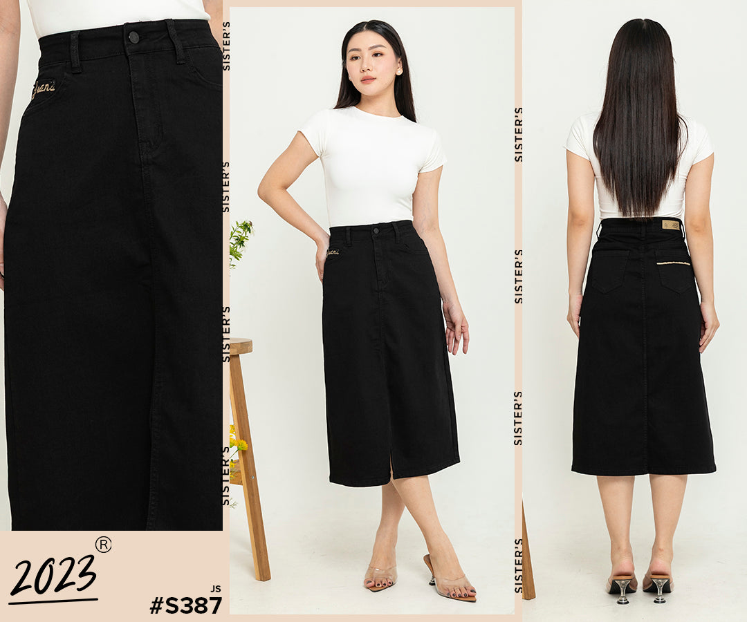 Skirt Black Jeans s387