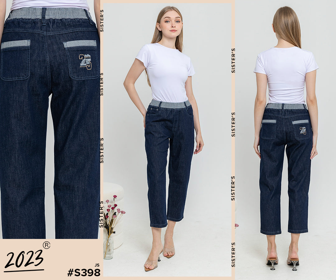 Straight Dark Blue Jeans s398