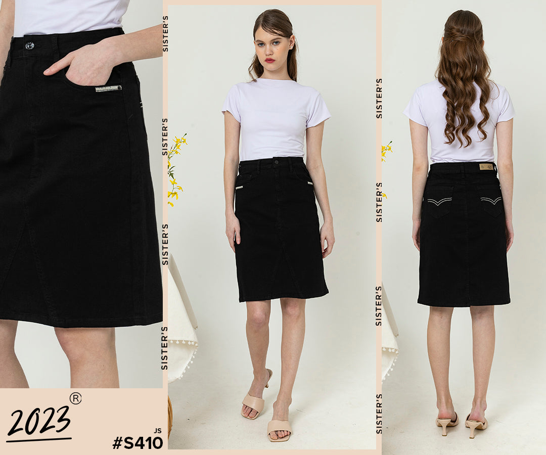 Skirt Black Jeans s410