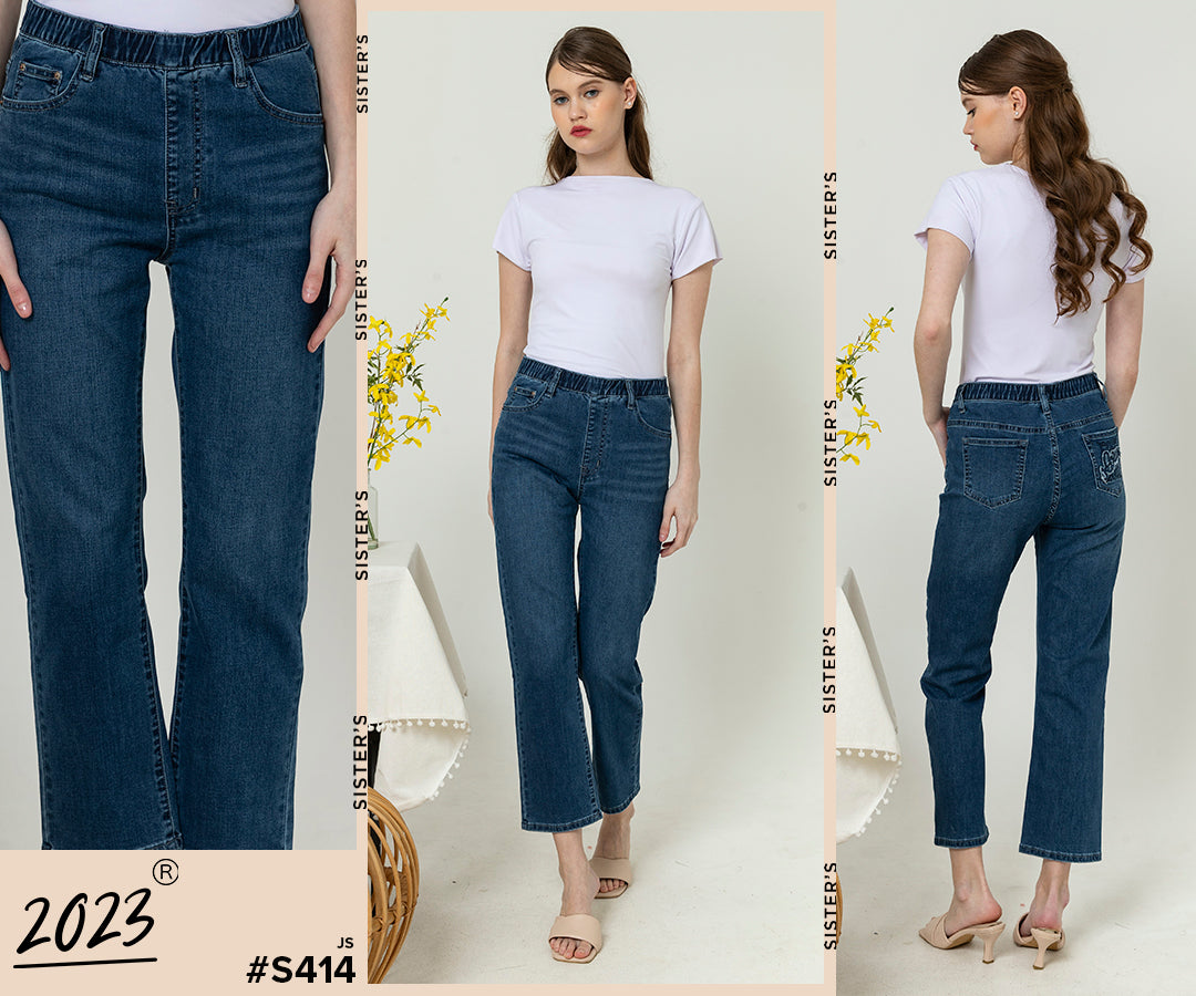 Straight Dark Blue Jeans s414