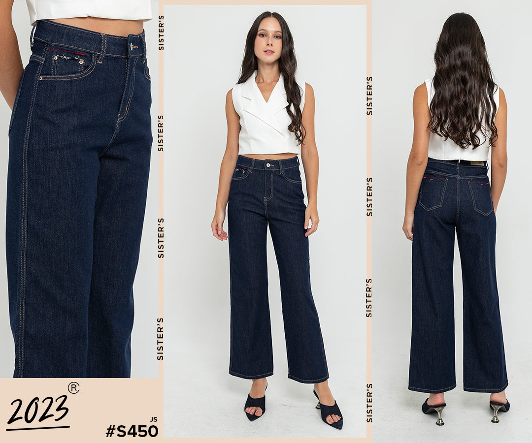 Wide Leg Dark Blue Jeans s450
